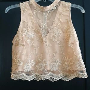 Romeo + Juliet Couture lace detailed crop top